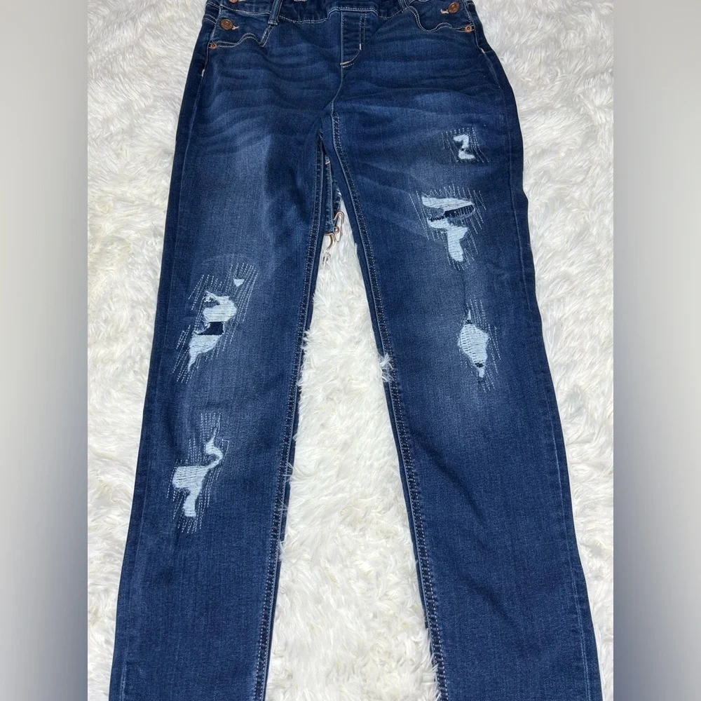 Justice Blue Jumpsuit with Distressed Details